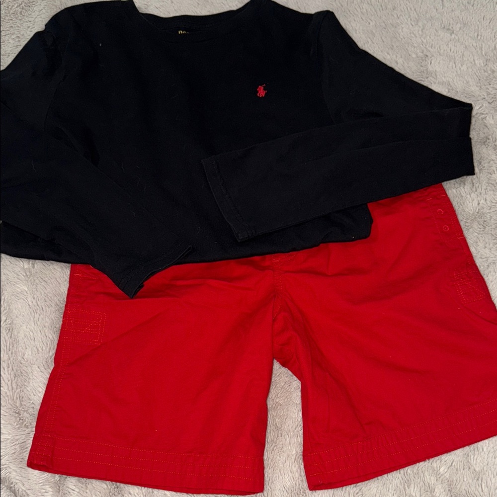 Polo by Ralph Lauren Black and Red Kids Matching Set